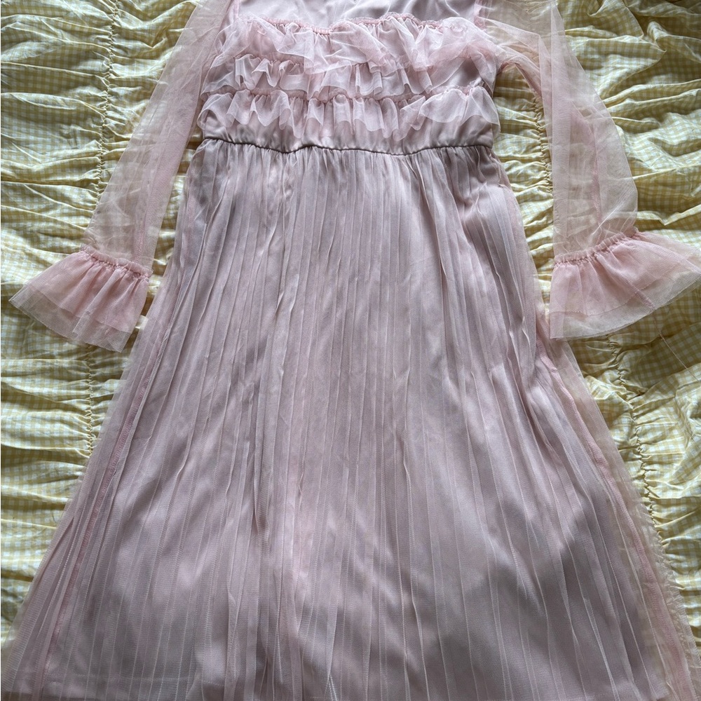 Elegant Pink Frilly Dress